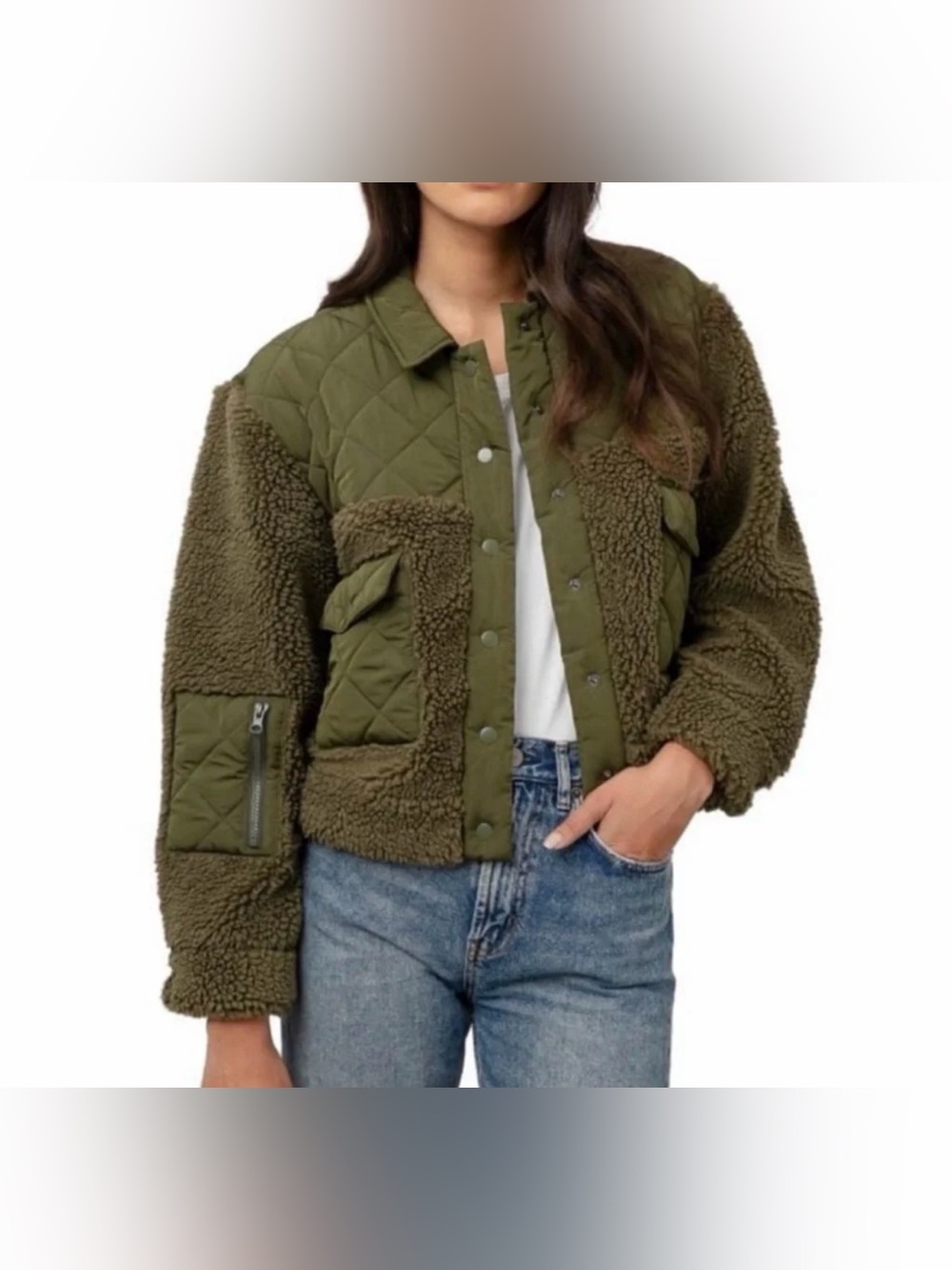 Rails Peyton olive fleece jacket zip up jacket size medium
